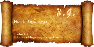 Wohl Gyöngyi névjegykártya